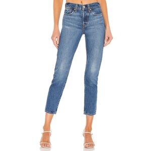 Levis Jeans Womens 27 Blue Wedgie Straight Button Fly High Rise Medium Wash